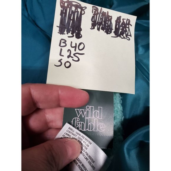 Women's Oversized Puffer Vest - Wild Fable Green Color Block XS - Picture 5 of 6